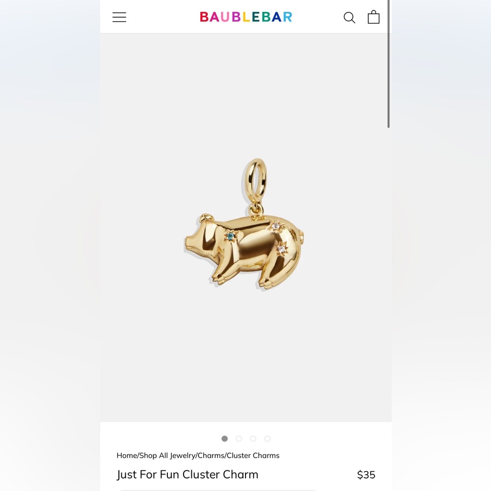BaubleBar Just for Fun Cluster Charm Piggie NWT